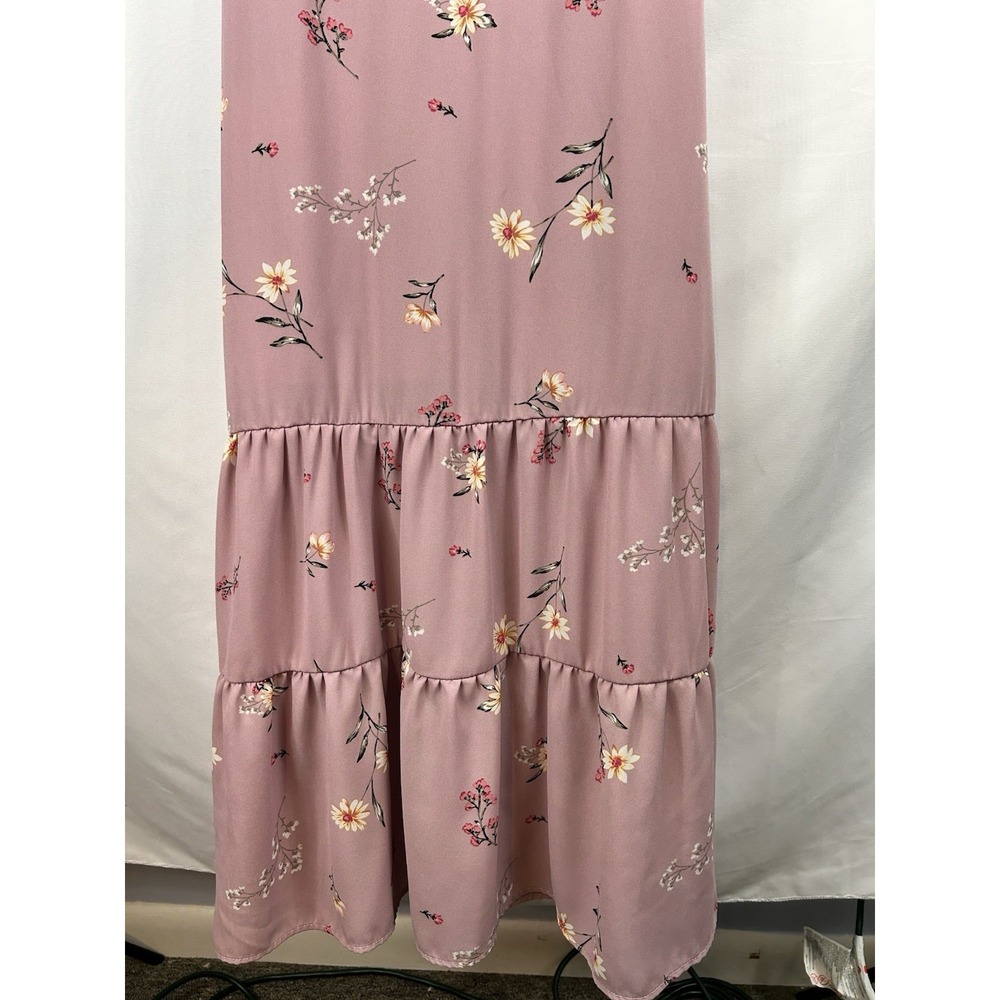 Altar'd State Mauve Pink Floral Tiered Maxi Dress - Picture 4 of 12